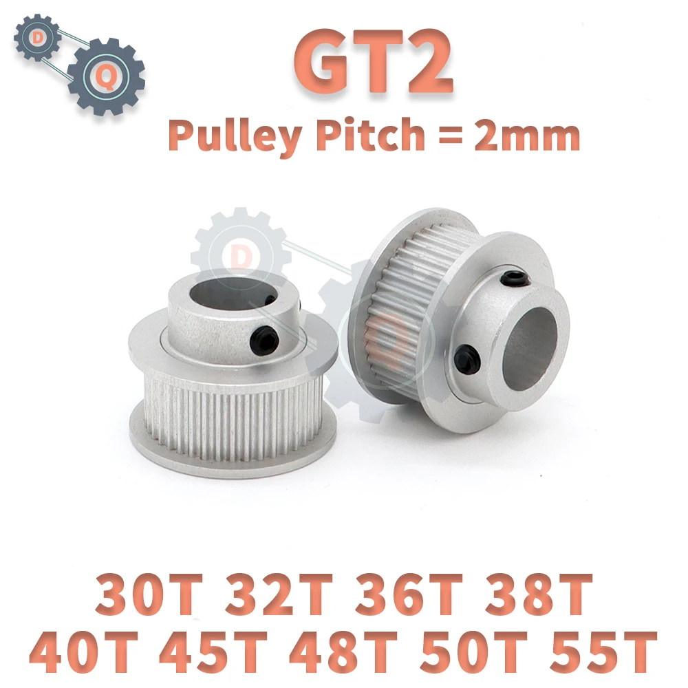 GT2 Pulley 2GT 30T 32T 36T 38T 40T 45T 48T 50T 55T Belt Pulley GT2 30Teeth 40Teeth 48Teeth 3D Printer Synchronous Pulley 2GT GT2
