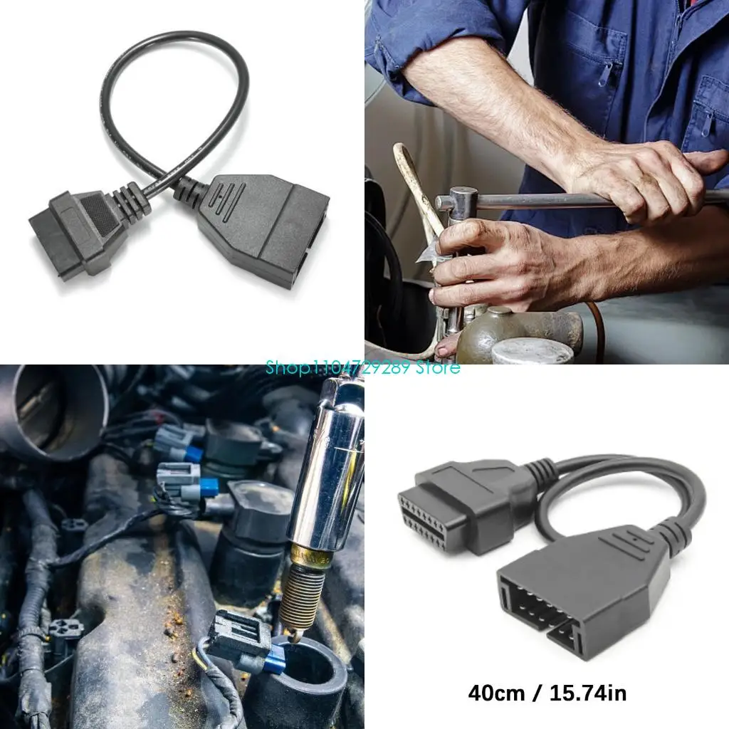 D8KE البلاستيك كابل التحويل OBD2 واجهات 12pin لتوافق ماسح الضوئي #1