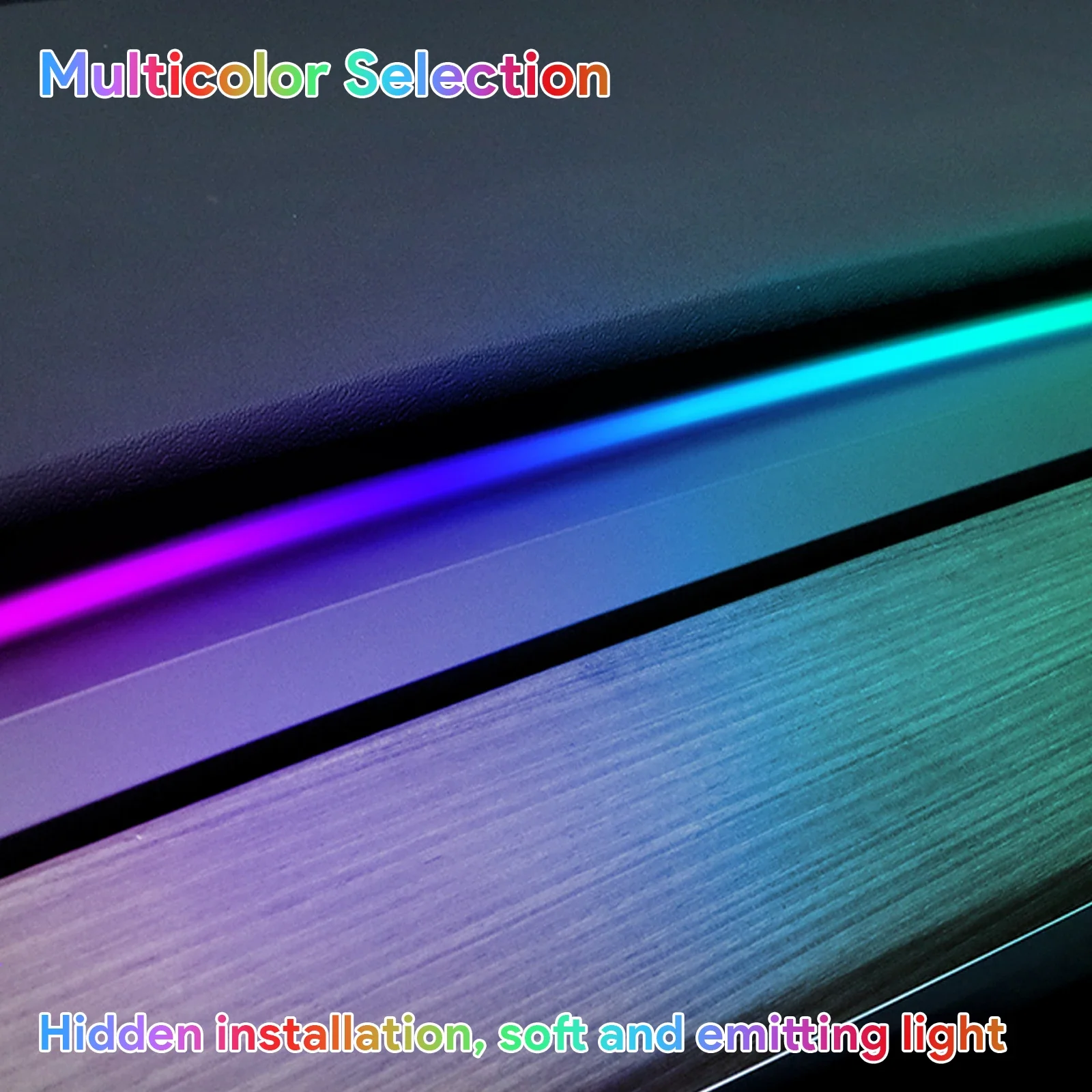 For Tesla Model Y Model 3 RGB Car Interior Ambient LED Light Strip Invisible USB Fiber Optic Atmosphere Lamp Support APP Control