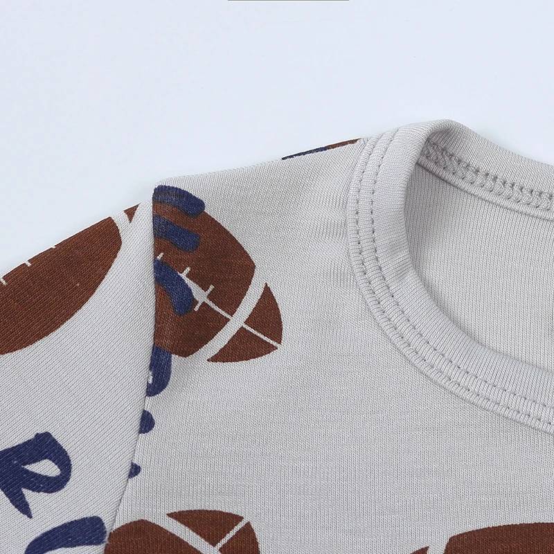 Kinder Kurzarm Anzug Baby Jungen Mädchen Kleidung Bambus Faser Kleidung Sets Voller Druck Nachtwäsche Kostüm Für Kinder – Detail 4