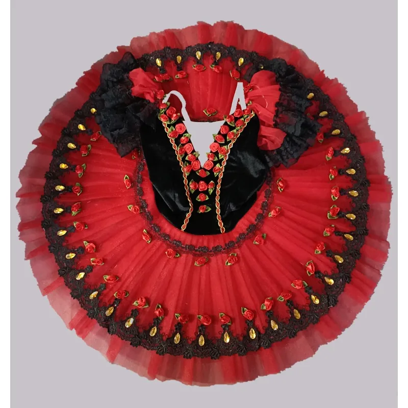 Children's Esmeralda Ballet Dress Performance Outfit, Girl's Don Quixote Ballet TUTU Chiffon Skirt, Puff Skirt