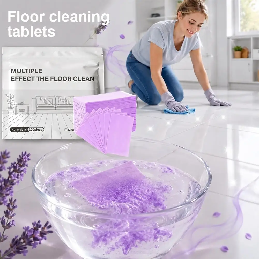 100PCS Water-Soluble Wood Floors Cleaner Highly Concentrated Quick Cleaning and Long-Lasting Fragrance for Various Floor Types