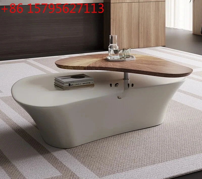 

Italian special-shaped rotating coffee table Modern living room Minimalist creative coffee table Small apartment coffee table