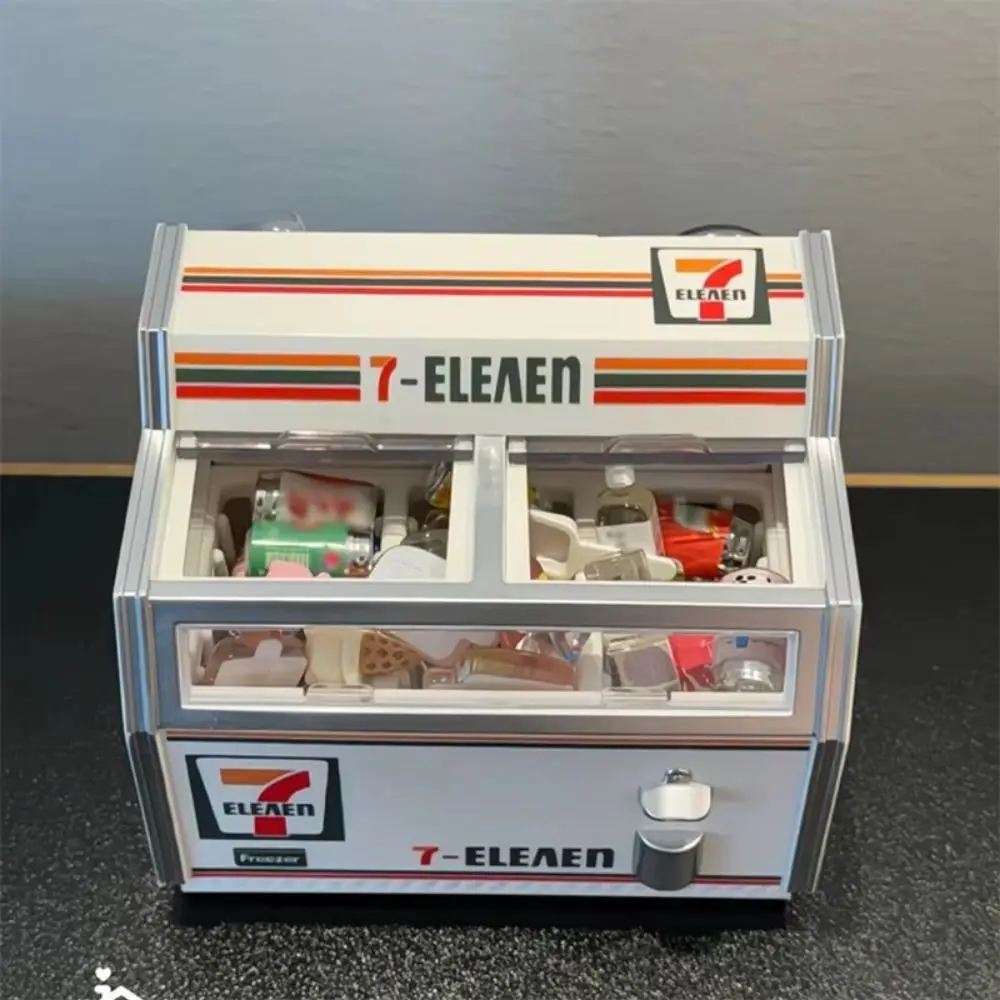 Simulación 1:12 tambor de simulación congelador Horizontal muebles de supermercado en miniatura 1/12 puerta de máquina congeladora se puede abrir