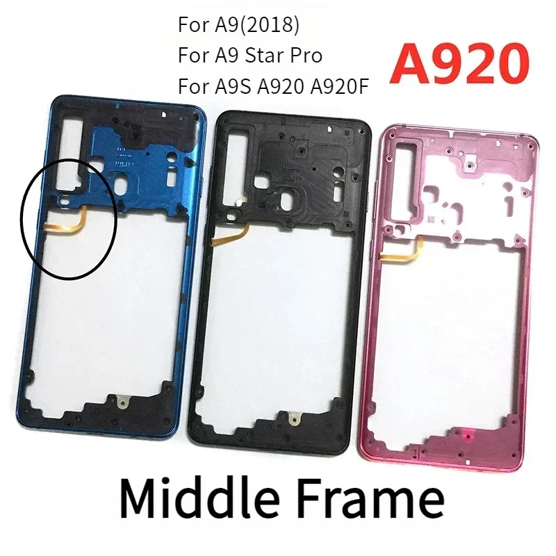 Корпус средней рамки для Samsung Galaxy A9 2018 a920f SM-A920, чехол, лицевая панель, боковые кнопки