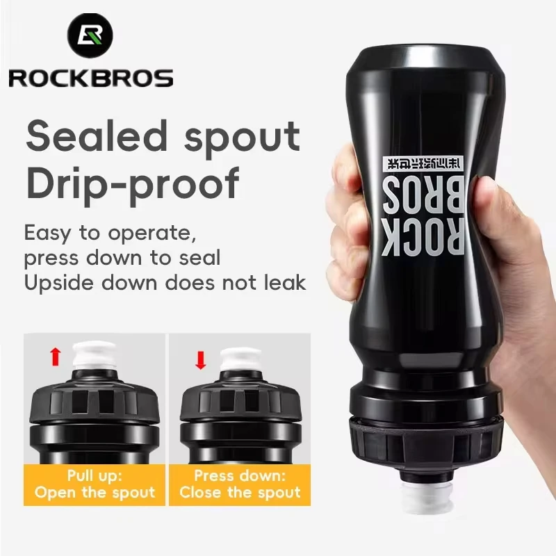 ROCKBROS Bicycle Water Bottle 600ML With Dust Cover PP5 MTB Road Cycling Bottle Leak-proof Bottle Outdoor Travel Sports Cup