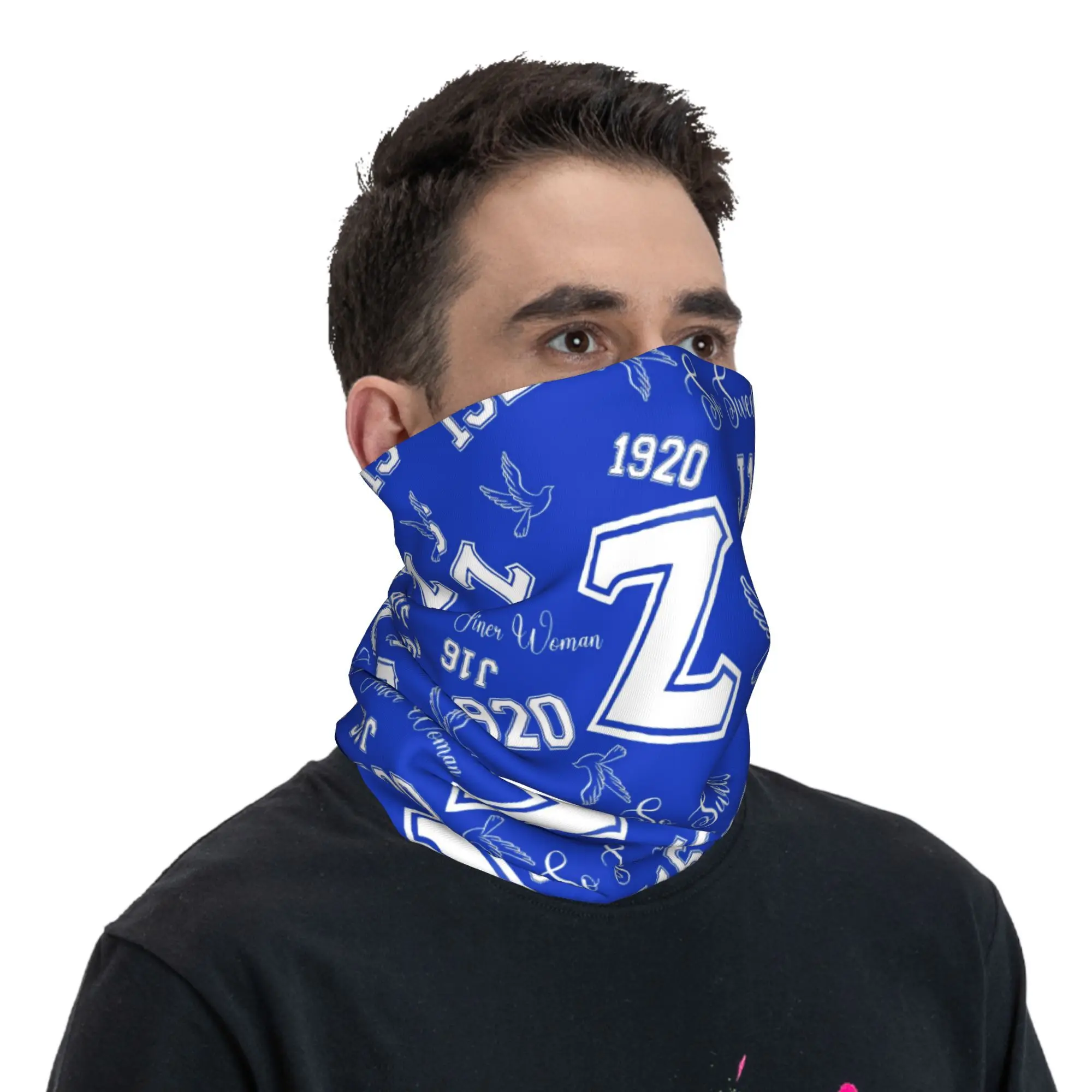 Custom Zeta Phi Beta Greek Letter Bandana Neck Warmer Women Men Winter Ski Hiking Scarf Gaiter  Face Cover
