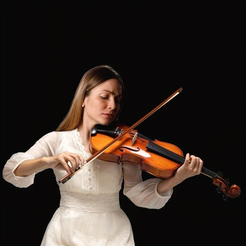 4/4 Acoustic Violin Kit in Natural Varnish. Features 2 High - Quality Bows and A Full Starter Gear Set