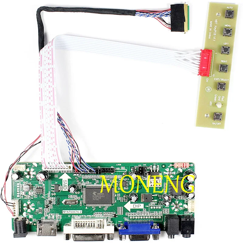 Imagem -02 - Controle Kit Board Monitor para Tela Led Controlador Board Driver B156xw02 v3 v6 B156xw02 v2 v7 Hdmi Dvi Vga Lcd Novo