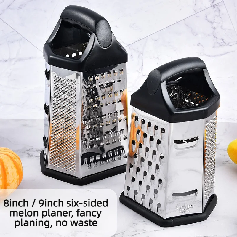 Stainless Steel Kitchen Tool Grater, Six-Sided Shredder, Radish and Potato Slicer, Grinder, Vegetable Peeler