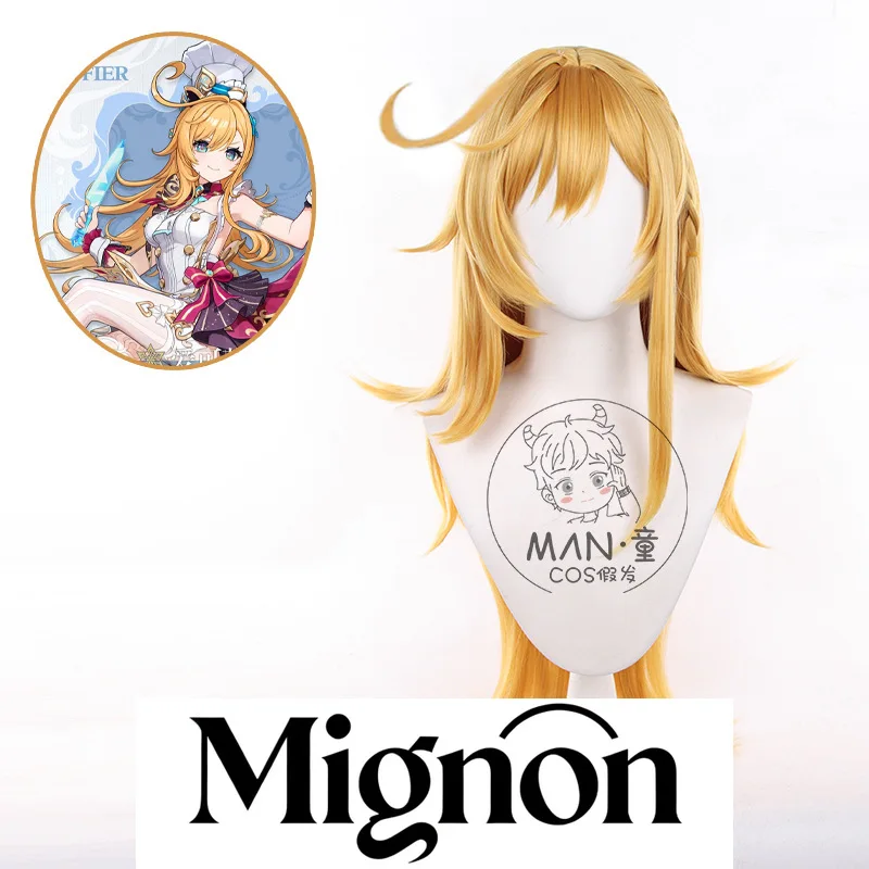 

Genshin Impact Escoffier Cosplay Wig Fontaine Chef Simulated Long Scalp Side Braid Halloween Gift