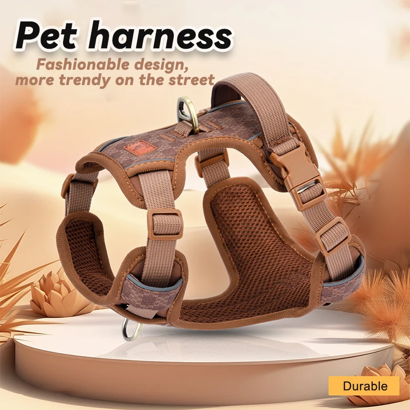 Hundegeschirr aus Leder, verstellbares Hundewestengeschirr, reflektierendes Haustiergeschirr, Chihuahua, französische Bulldogge, Corgi, Hundezubehör für den Außenbereich – Detail 6