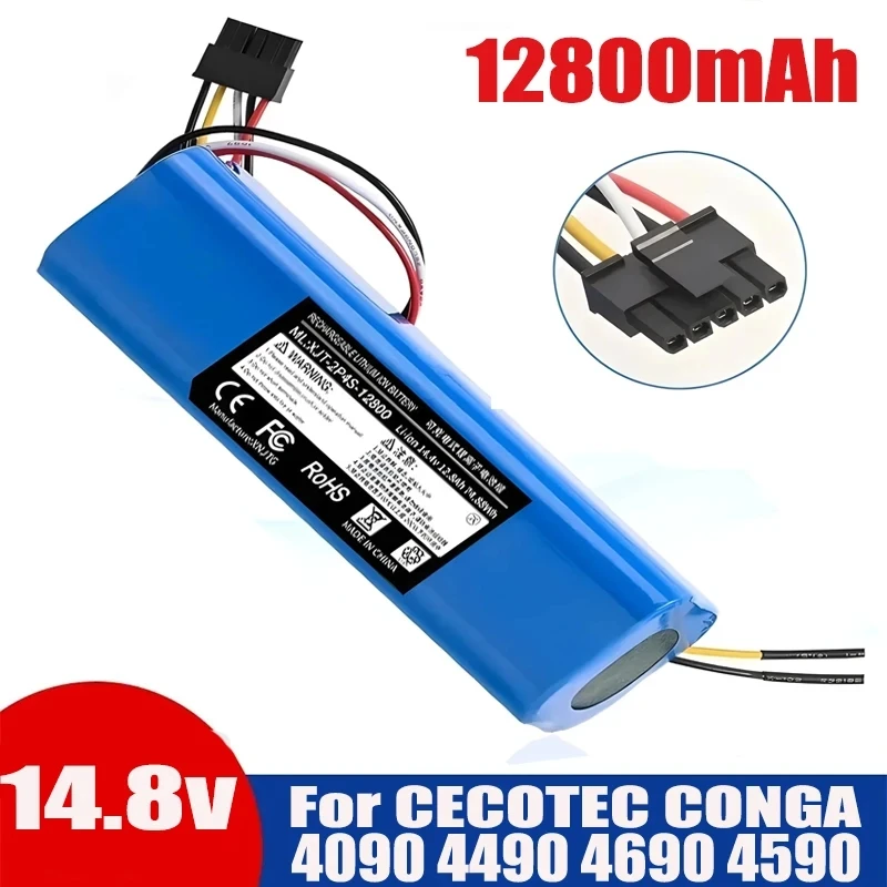 

14.8V 12800mAh 100% New CECOTEC CONGA 4090 4490 4690 4590 Mopping Robot Battery Pack Netease Intelligent Manufacturing NIT Model