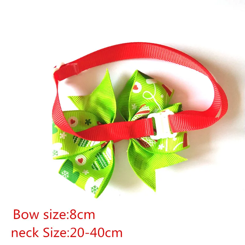 50pcs Christmas Pet Dog Bow Tie Adjustable Dog Collar Pet Bow Neckties Party Grooming Supplies Pet Bow Tie