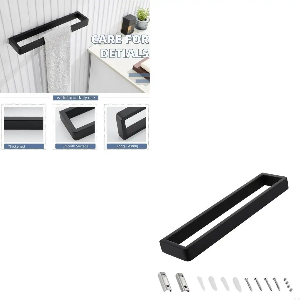 

30cm Aluminum Wall Mounted Towel Rack For Bathroom Space Saving Secure Hold Hand Towels Vertical Horizontal Install