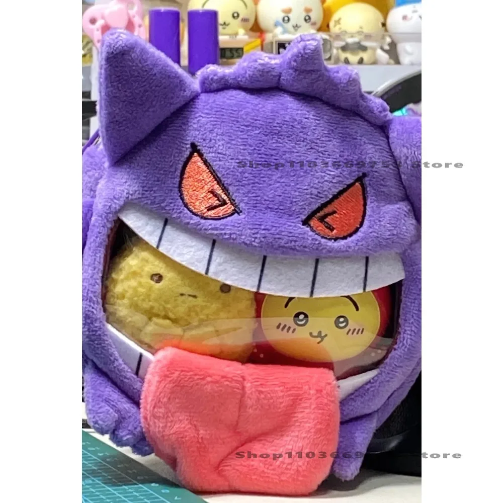Pokemon Anime Cute Gengar Purse Fashion Bag Super Happy UWA Small Storage Plush Purse Messenger Cartoon Figure Model Toys Gift