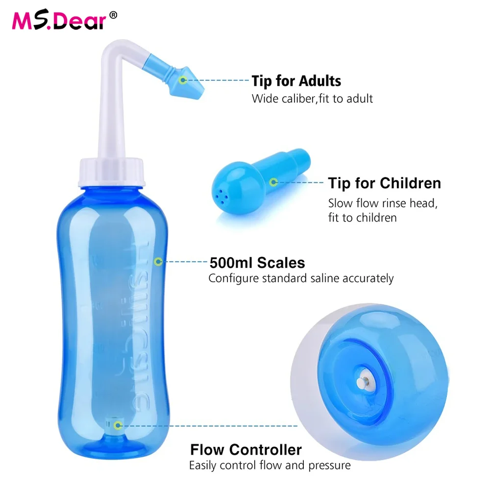 الكبار الأطفال الأنف غسل نظافة الجيوب الأنفية حامي ينظف يرطب الطفل الكبار تجنب التهاب الأنف الحساسية Neti وعاء 300 مللي #1