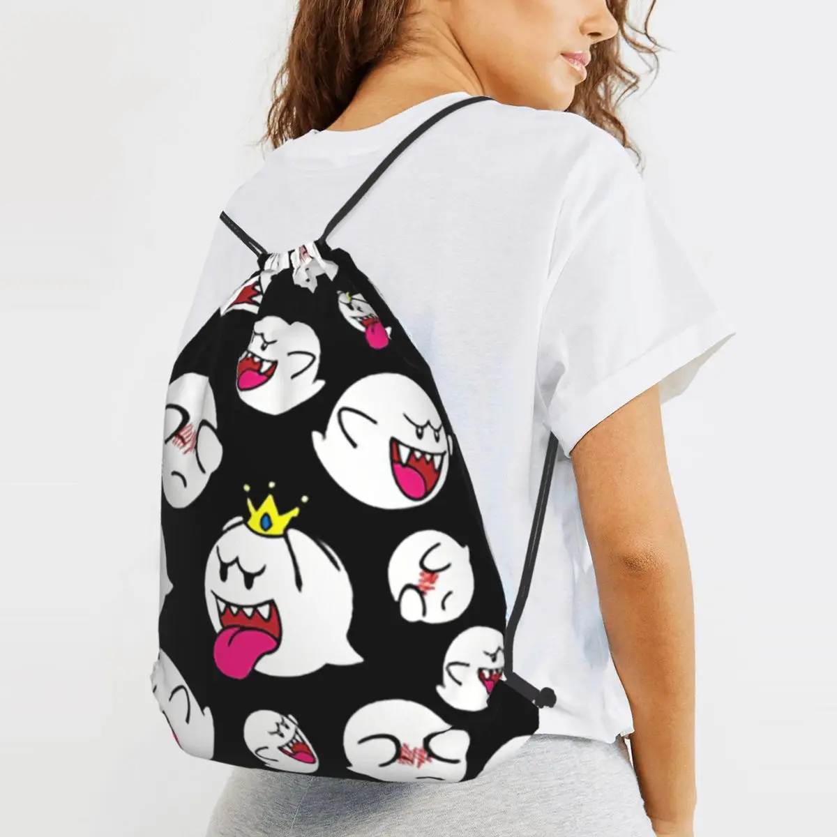 King Boo Backpacks Portable Drawstring Bags Sports Bag Book Bags for Travel School