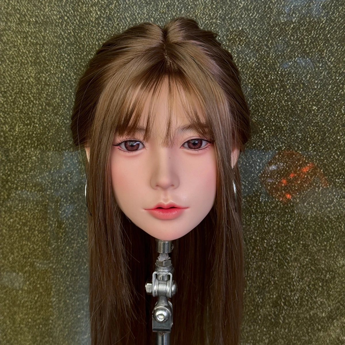 【Wonanii】Silicone Mannequin Head , Lifelike Eyes, Handmade Makeup, M16 Connector, Art Collection Prop, Bracket Excluded