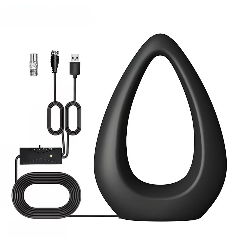 Antenne TV intérieure pour tous les téléviseurs intelligents pour longue portée HD numérique avec amplificateur de signal pour les canaux locaux prend en charge 4K 1080P