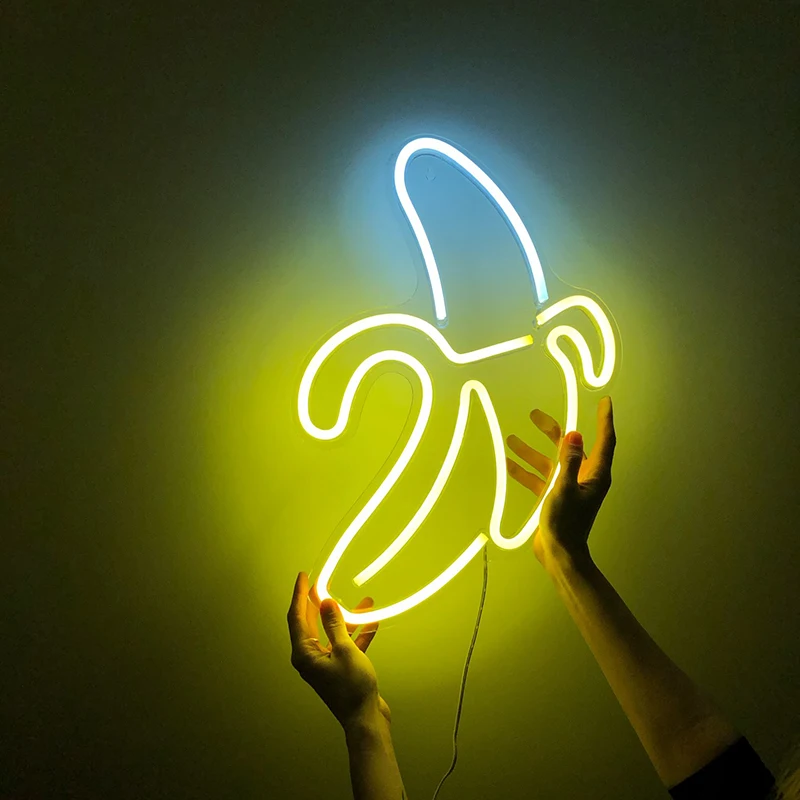 

Wanxing Banana Shape Neon Light Signs Room Wall Decor Lamp LED Neon Sign Lamp Wall Art Neon Night Lights Hanging LED For Party