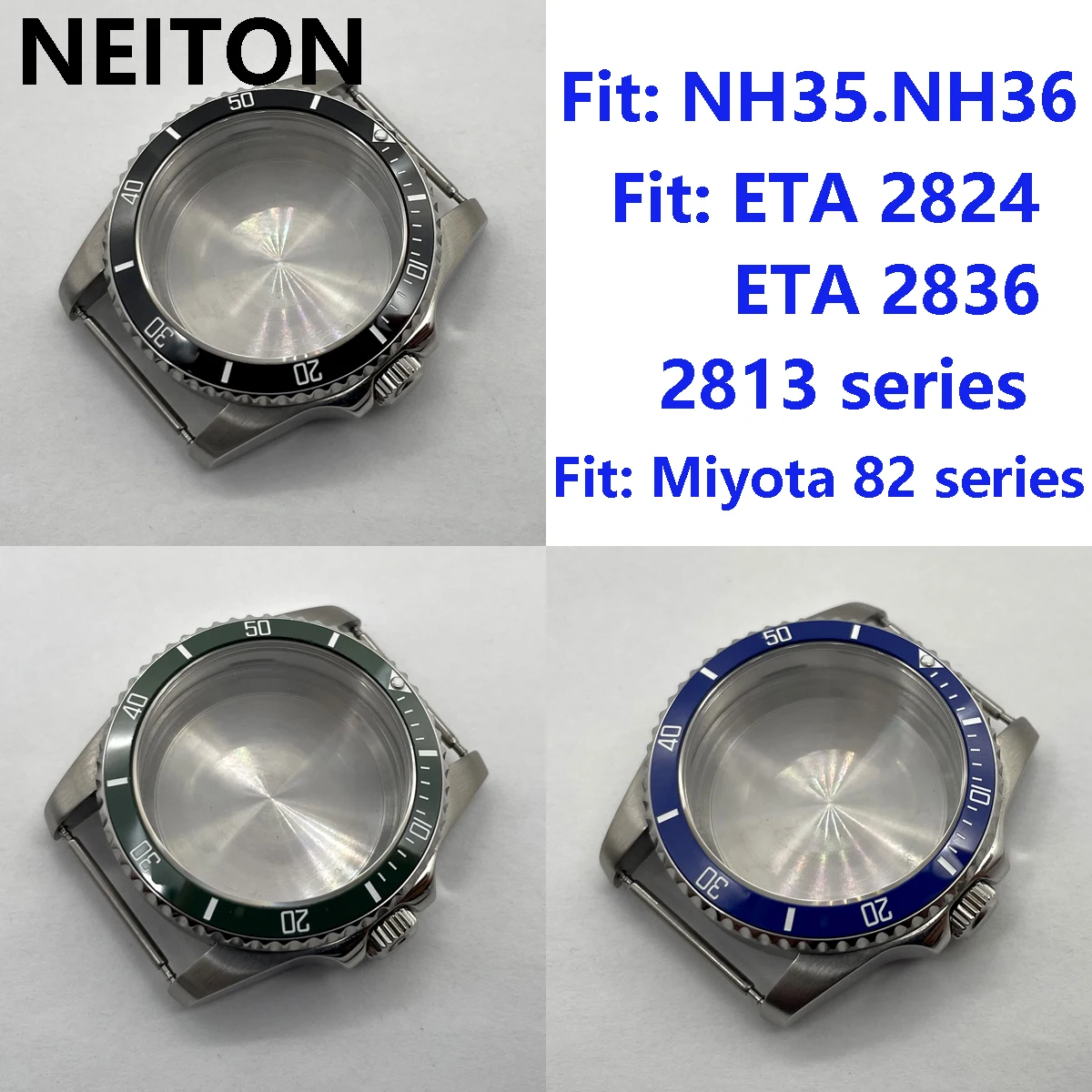 

NEITON 36mm Stainless Steel Case 10ATM Rose Sapphire Glass Fit NH35 NH36 ETA2836 Miyota 8215 ETA2824/PT5000 DG2813/5833 Movement