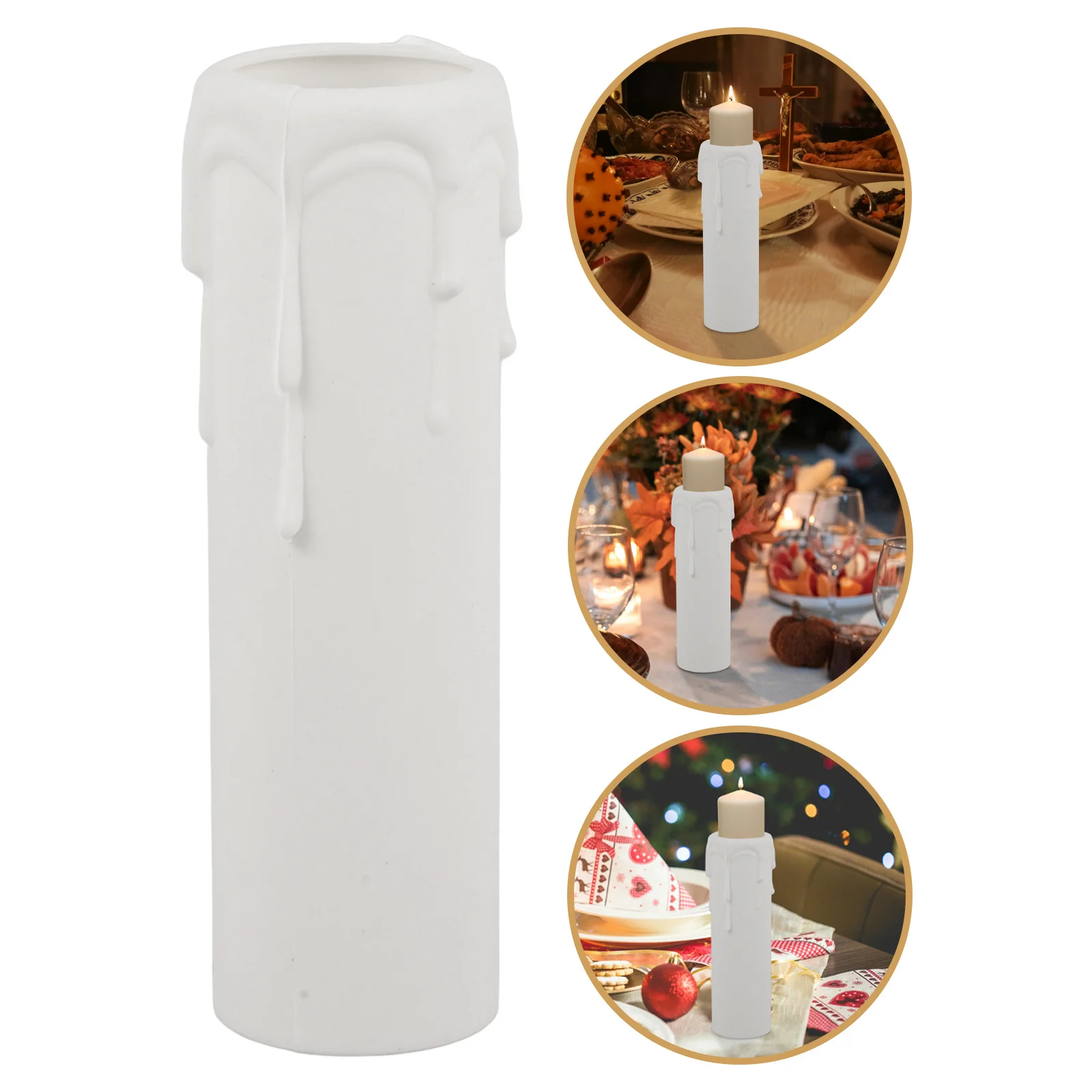 

12Pcs Drip Sleeve Covers Thick Plastic Chandelier Socket Covers for Home Party Socket Cover