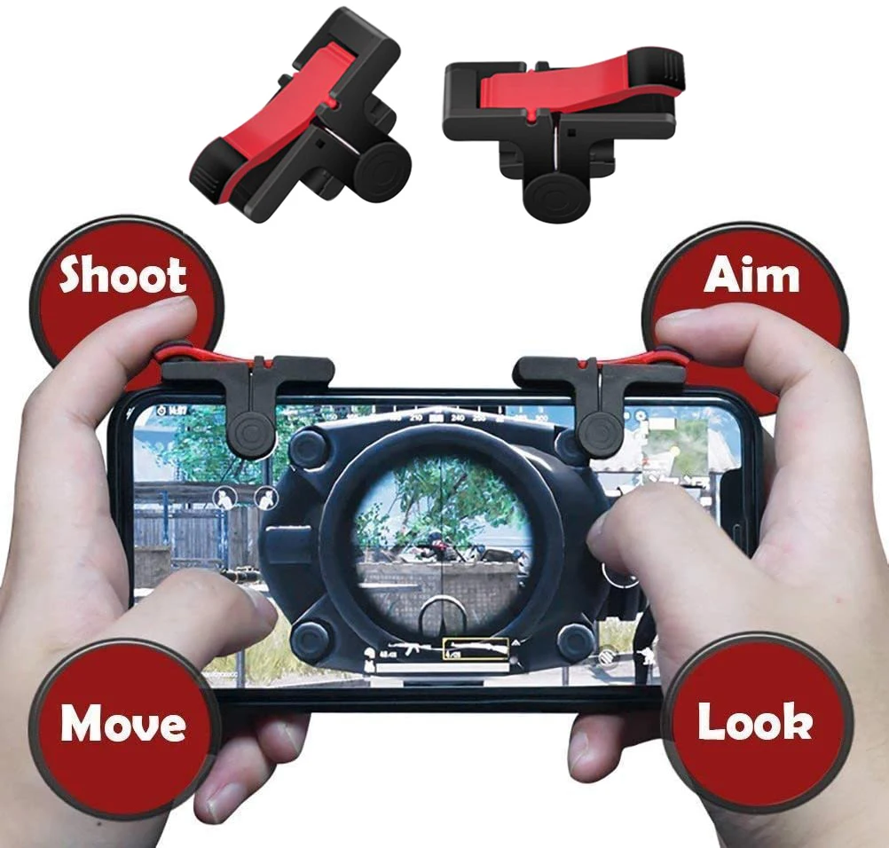 1 Pair D9 Mobile Gamepad Trigger Joystick Fire Button Controller Shooter for PUBG Handle for All ios Android mobiles Phones