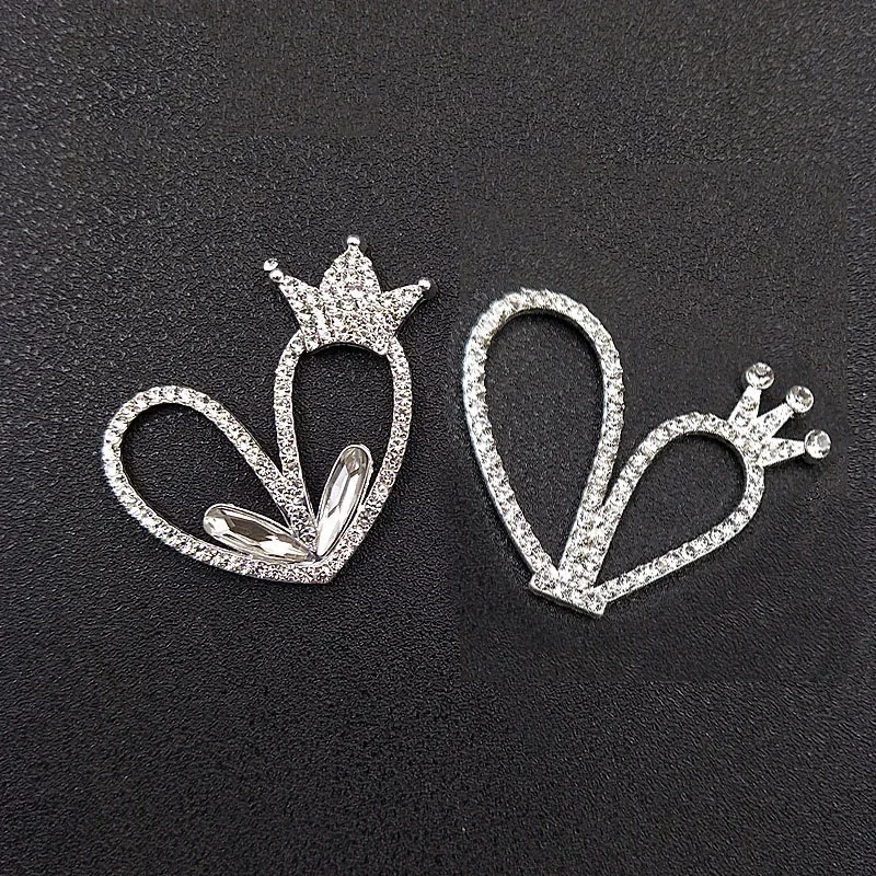 

Engood 50pcs Crystal Rabbit Ear Crown Rhinestone Buttons Wedding Invitation DIY Hair Decorate Sewing Trim & Embellishments Craft