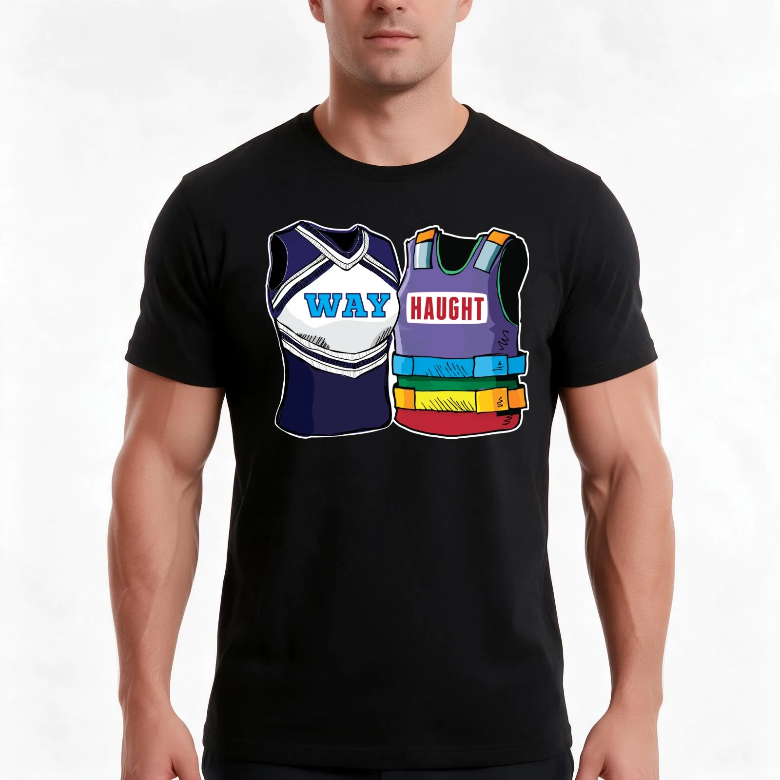 WayHaught Wynonna Earp Rainbow Vests T-Shirt, Summer Casual Cotton Tee, Oversized Streetwear Tops, Vintage Graphic Print