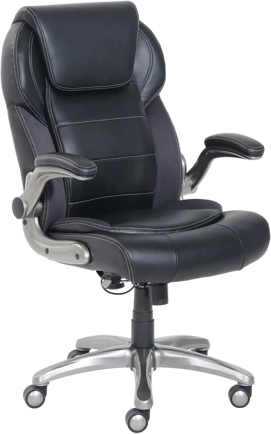 

Ergonomic High-Back Office Chair with Flip-Up Arms and Lumbar Support, 29.5"D x 27.5"W x 44.75"H, Black