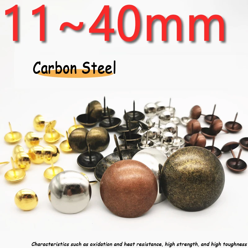Antique Copper Furniture Big Head Circular Thumbtack 11/16~40mm Vintage Gold Hard Pack Soft Pack Furniture Drum Nail Woodworking