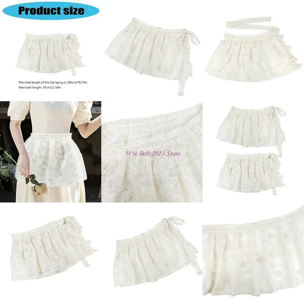 

49ME Fashionable Lace Detail Waist Skirt Stylish Party Skirt Body Shaping for Women