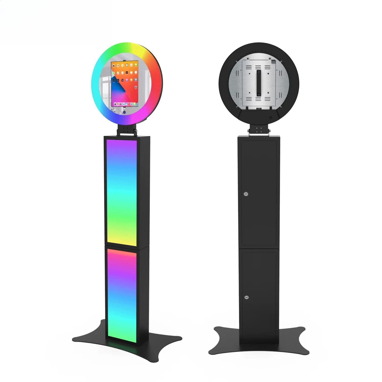 Tablet Live Video Interactive Photo Booth Diy Shell Display Public Light Emitting Diode Ring Light Social Sharing Station