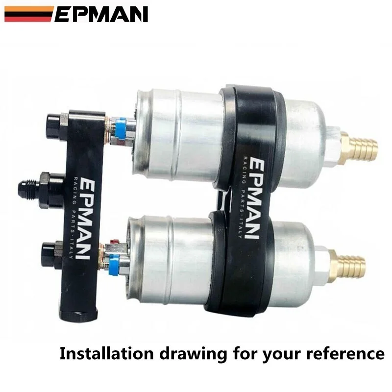 EPMAN Billet Aluminum Assembly Twin Fuel Pump Outlet Manifold for EPMAN 044 Fuel Pump For BMW E39 Android EP-CA120S-YG