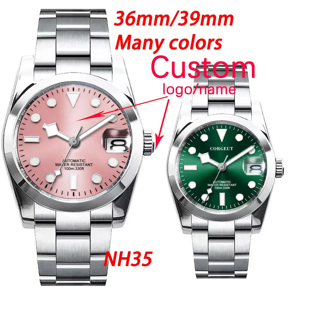 36/39mm2023 تصميم جديد ندفة الثلج الأيدي ساعات المعصم الميكانيكية الفاخرة Custom10BARS الياقوت NH35 ساعة أوتوماتيكية للرجال والنساء