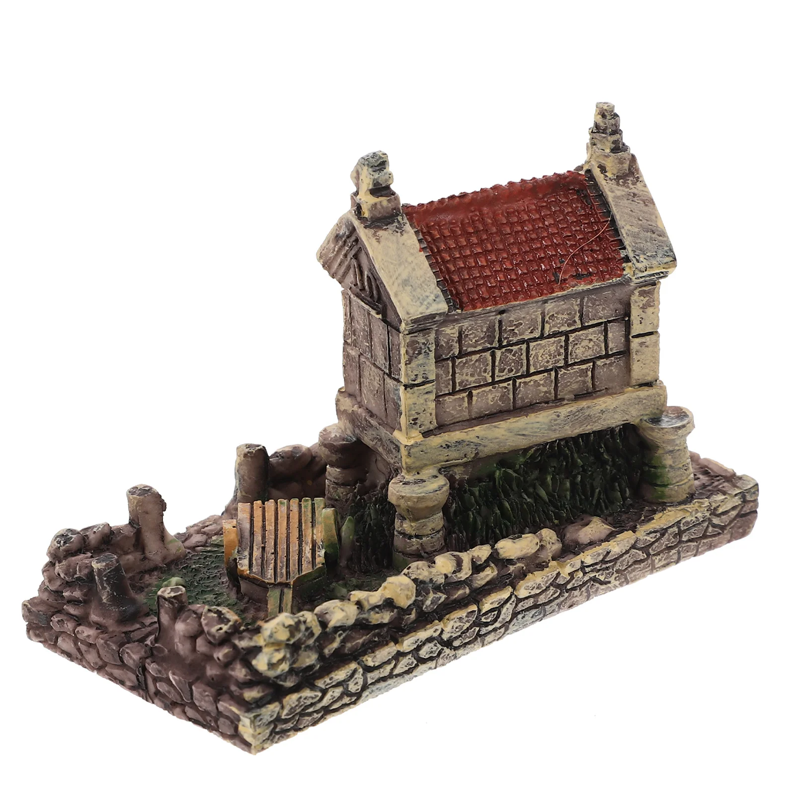 Mini casa de resina, cabaña, microadornos decorativos para paisajismo, casa pequeña creativa, decoración de jardín, artesanía en miniatura de resina para escritorio