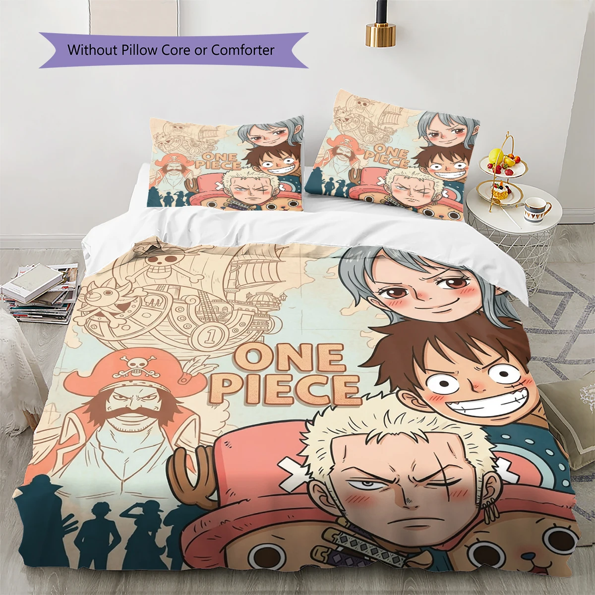 One Piece Art Duvet Cover Comfortable Soft, Children Bedding Gift Set, Extra Large Various Sizes -HE52