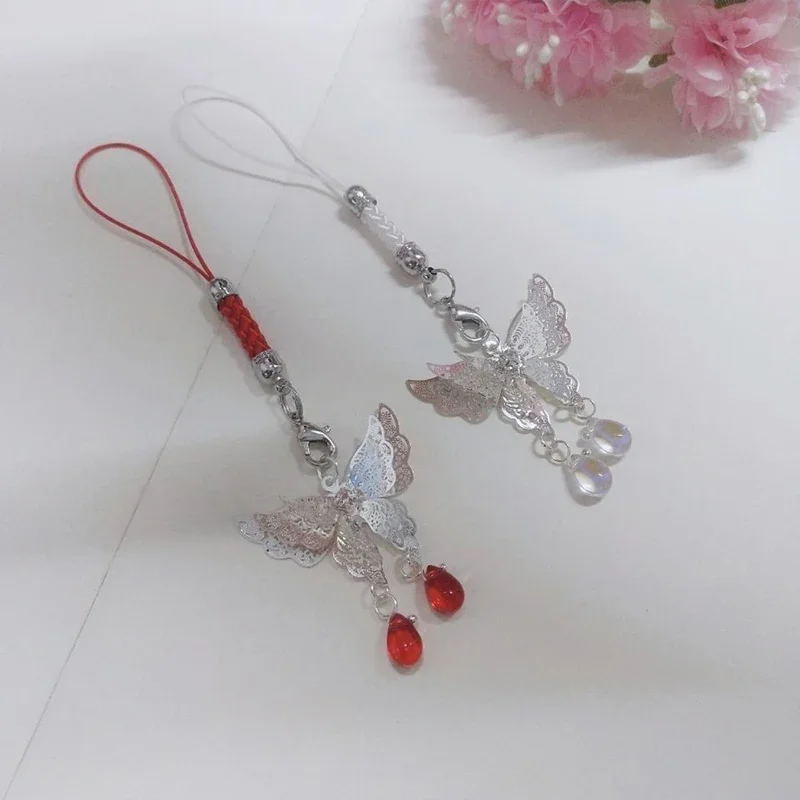 Tian Guan Ci Fu Hua Cheng Xie Lian Couple Phone Chain Cosplay Keychain Heaven Official's Blessing Butterfly Pendant Bag Keyring