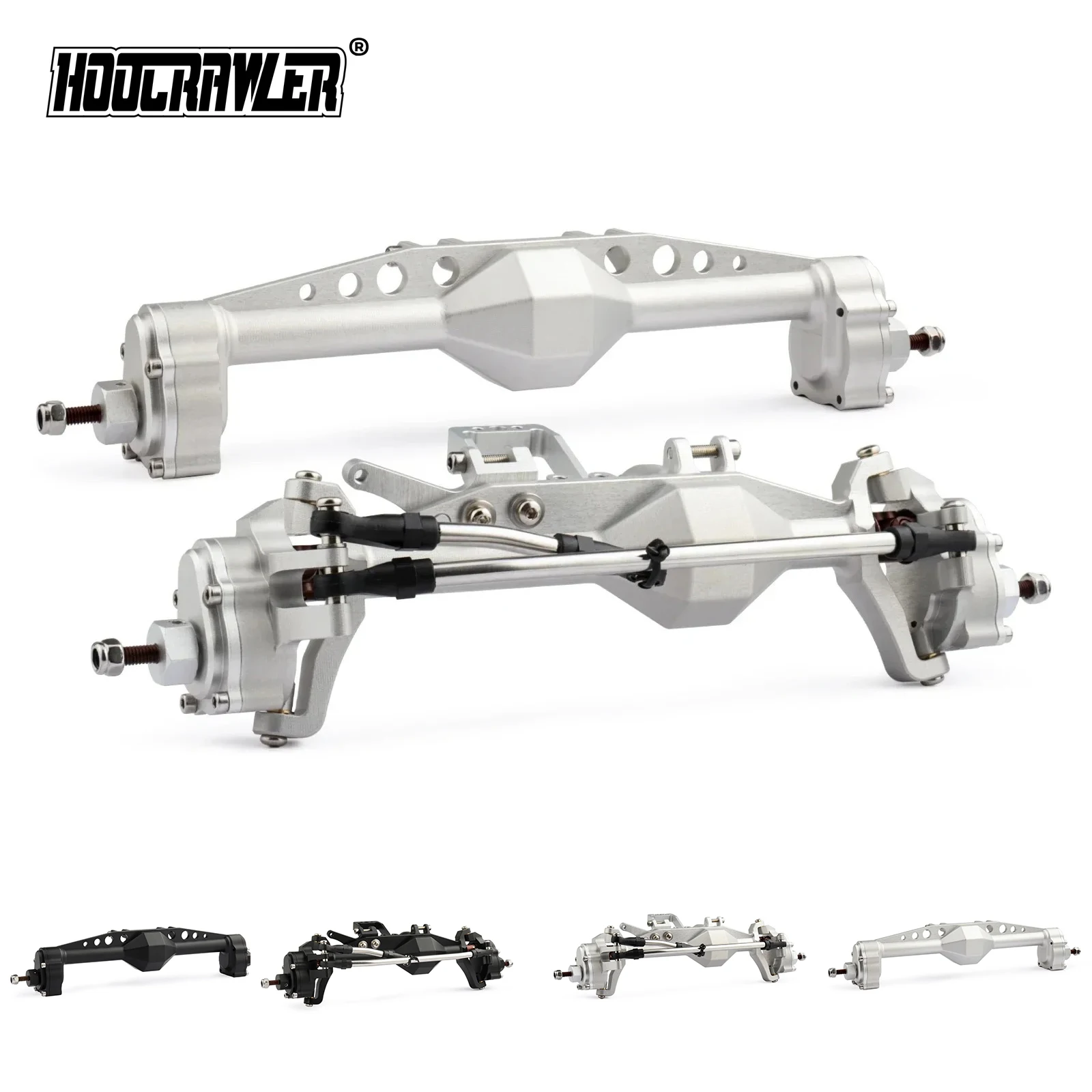 

7075 Aluminum CNC Machined Piece Construction Offset Portal Axle with BAT Servo Mount for SCX10 III Axial Capra LCG