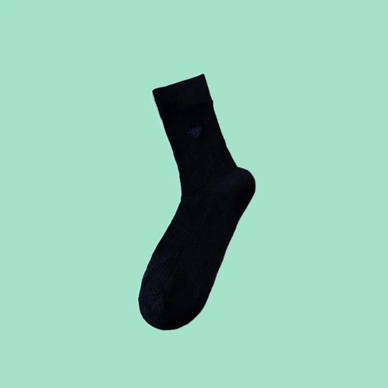 2/5 Pairs New Boneless Women's Cotton Socks Women's Summer Medium Tube Thin Bee Draw-strap Socks Solid Color Long Socks