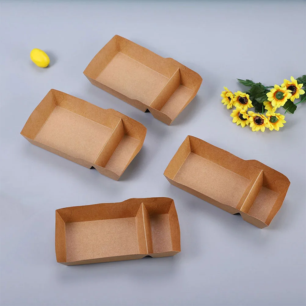 50 Pcs Kraft Paper Snack Box Popcorn Container Candy Containers Charcuterie Tray Paperplates Delicatessen