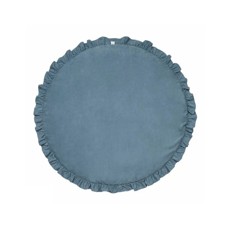 Tapis rond en dentelle pour chambre d'enfants, tapis jeu pour bébé, tapis rampant, couleur unie, tapis jeu pour