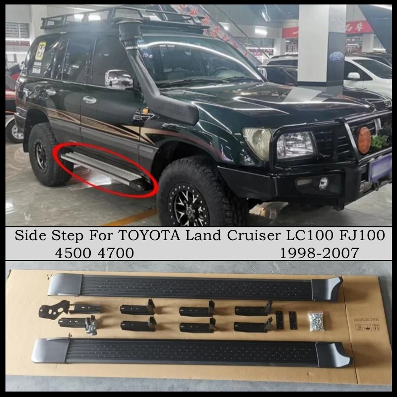 Deska do biegania Stopień boczny Pasek Nerf Do TOYOTA Land Cruiser LC100 FJ100 450 4700 1998-2007 Wysokiej jakości drążki pedałów Akcesoria