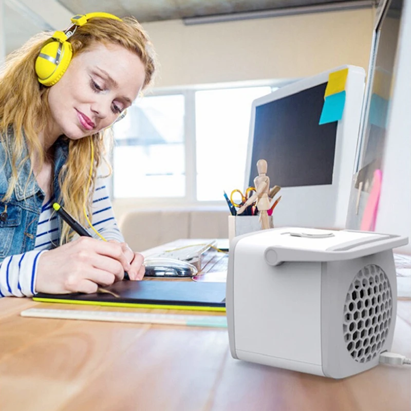 Usb Room  AC Air Cooler Air Cooling Fan Summer Mini Air Conditioner Bladeless Fan Snow Gear Car Mini Snow Removal Robot
