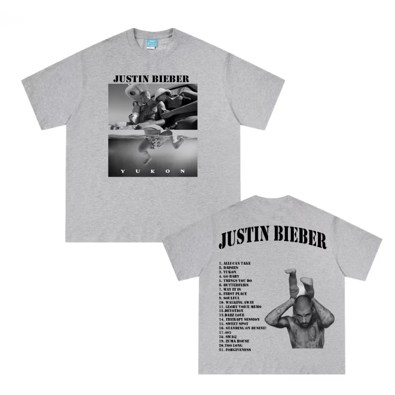 جاستن بيبر يوكون تي شيرت الرجال الصيف لعبة تي شيرت Harajuku عالية الجودة القطن تي شيرت القطن موضة عادية قصيرة الأكمام #2