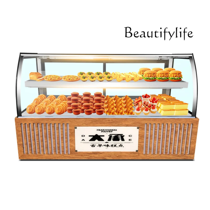 Commercial Pastry Insulation Cabinet Multifunctional Cake Bread Food Display Cabinet