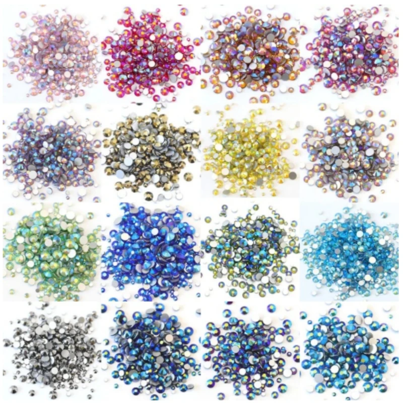 5Gram/Bag ss3-ss30 Mix Sizes Nail Art Non HotFix Crystal Rhinestone,Flatback 3D Glass Non Hot Fix Rhinestones Nail Decoration