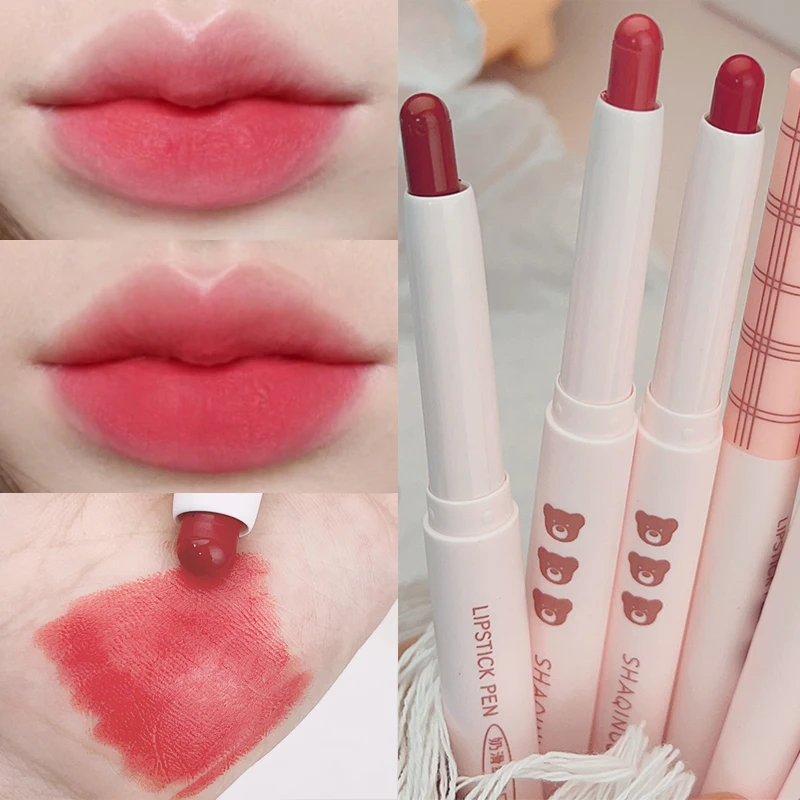 Matte Nude Pink Lipstick Pen Moisturizing Velvet Lip Liner Pencil Moisturizing Lasting Natural Lip Tint Korean Makeup Cosmetics