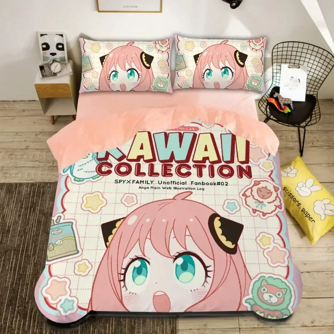 

New 3D Anime Spy Family Bedding Set Kawaii Girls Anya Print With Pillowcase Bed Duvet Cover Soft Queen King Size Bedclothes Home